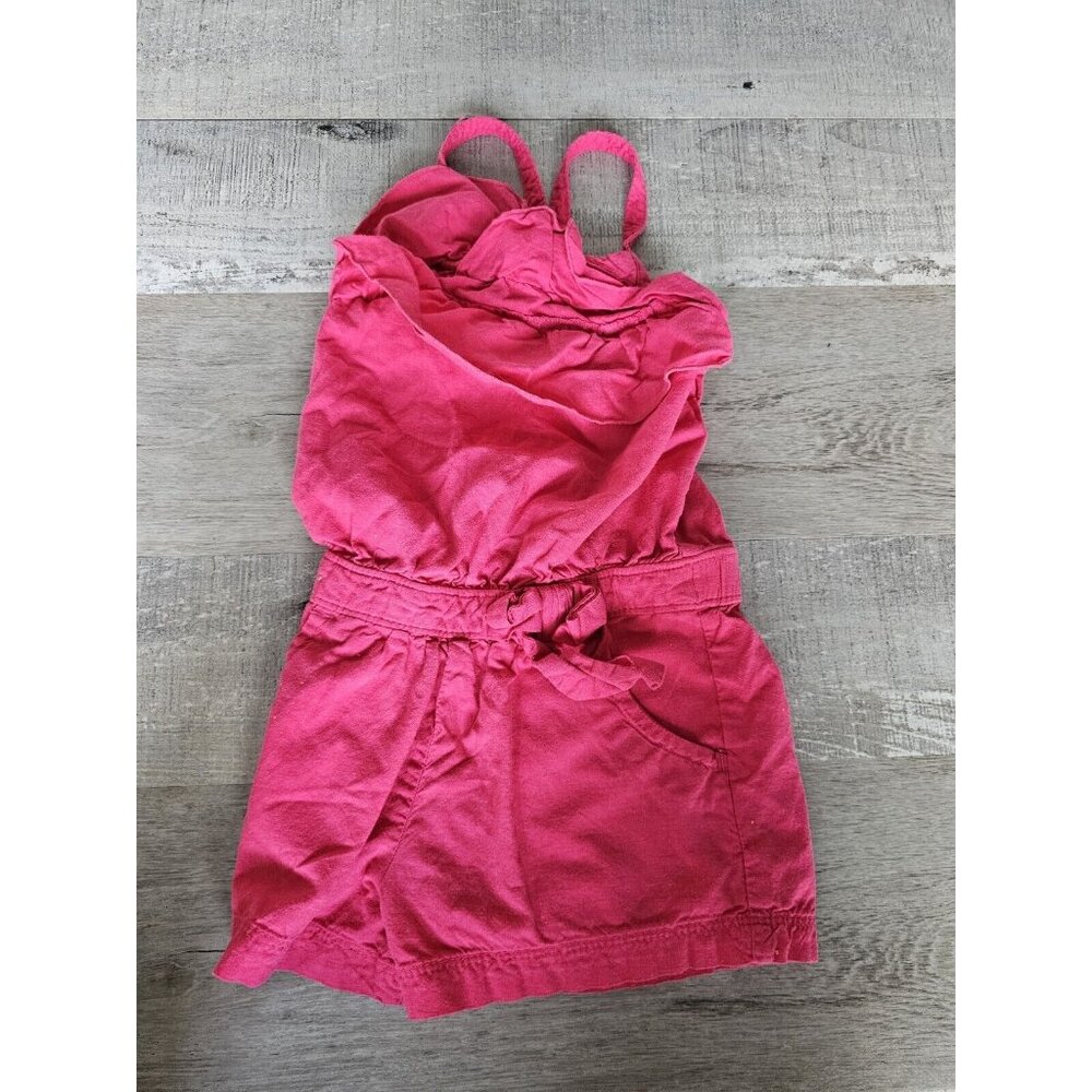 Cherokee Toddler Girls Hot Pink Pull on Short Romper W Ruffle And Bow 2T